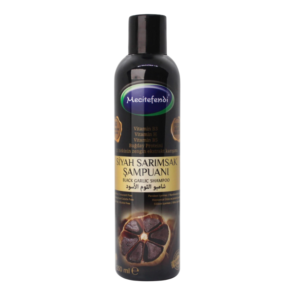 Shampooing à l’Ail Noir Mecitefendi Soin Naturel pour des Cheveux Forts et Brillants 250 ml