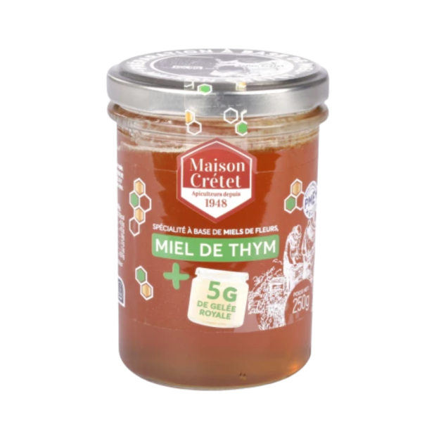 maison crétet miel de thym et gelée royale 250 g