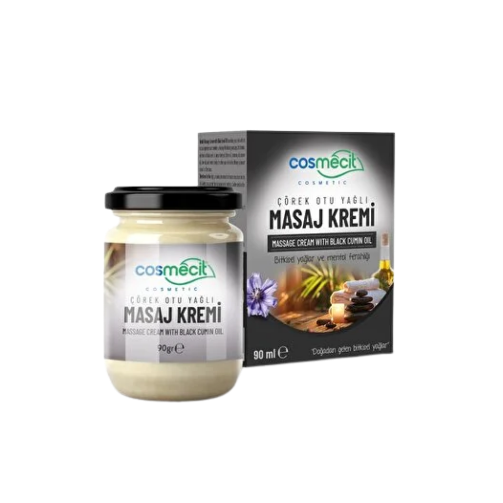 Crème de Massage Naturelle à l’Huile de Nigelle 90 g Crème de Massage Naturelle à l’Huile de Nigelle 90 g – Image 1